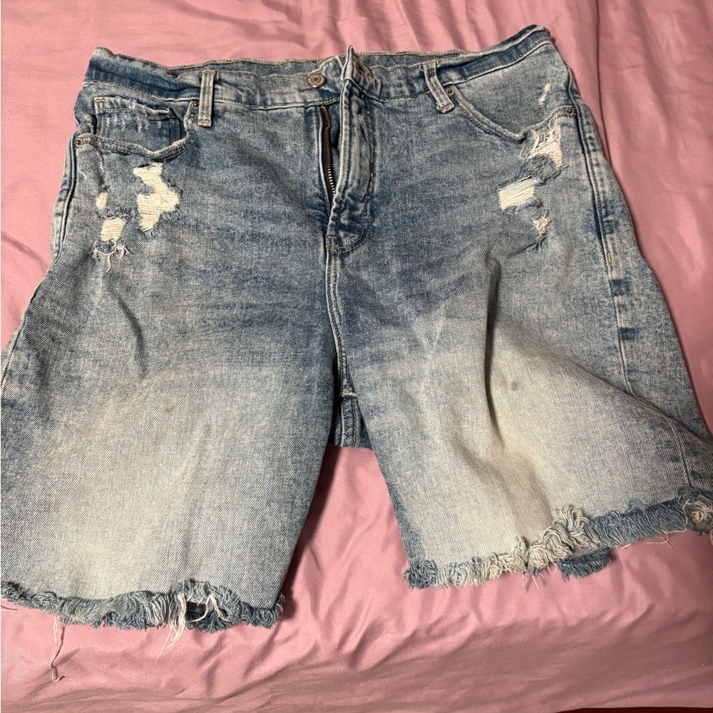 Old Navy Light Blue Denim Shorts with Pink Lining